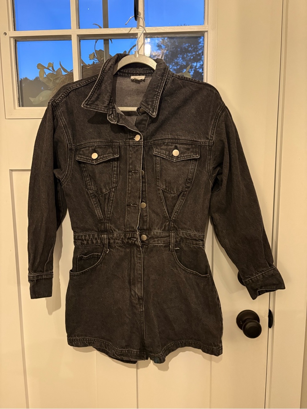Le Lis Black Denim Romper Jacket